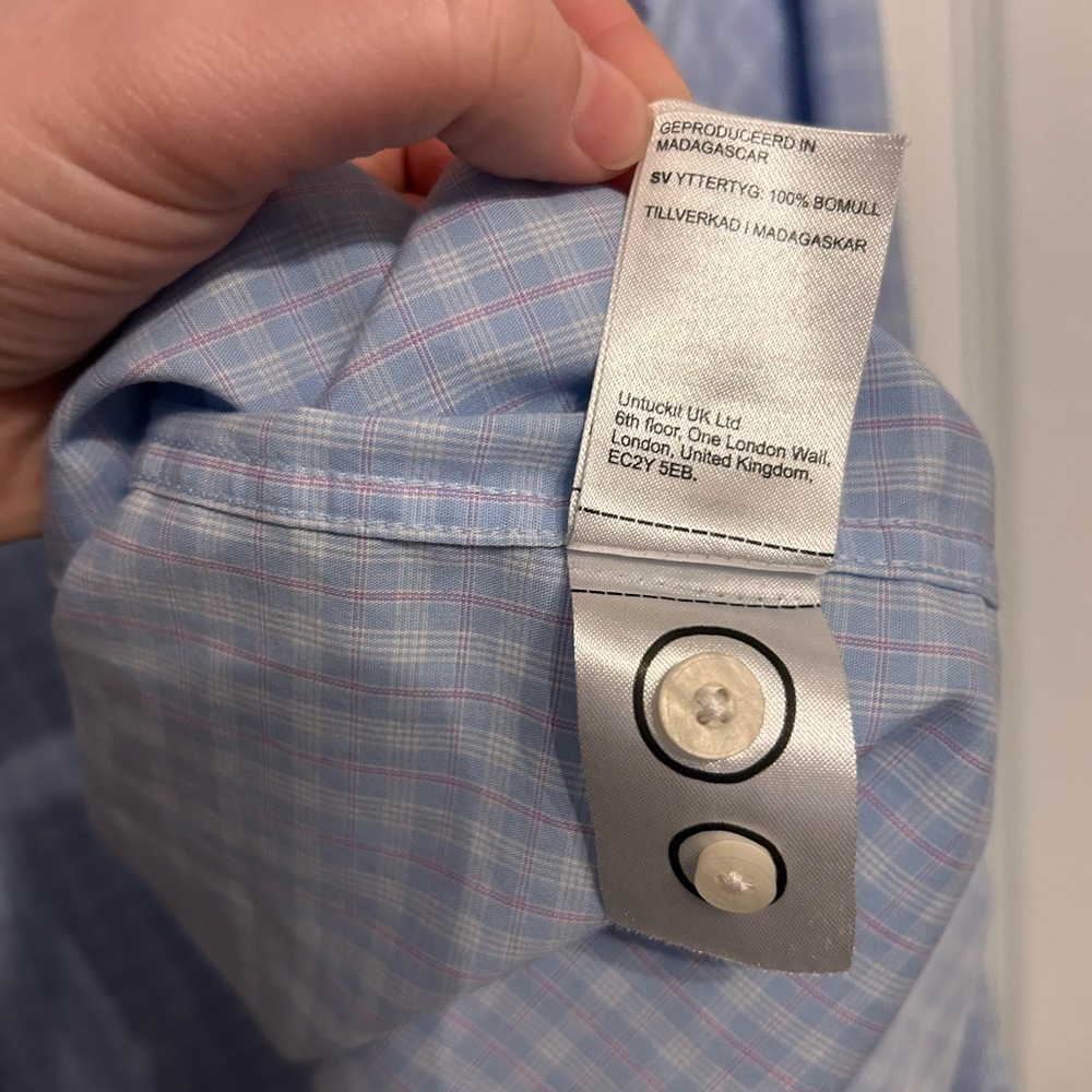 UNTUCKit NWOT Mens XXXL wrinkle-free relaxed fit long sleeve plaid button up - Picture 7 of 11